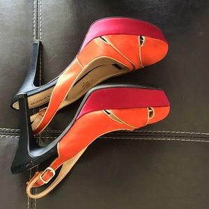 Audrey Brooke Sling back satin heels